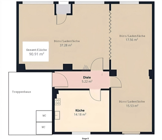 Grundriss Seminarraum Office Point Herne